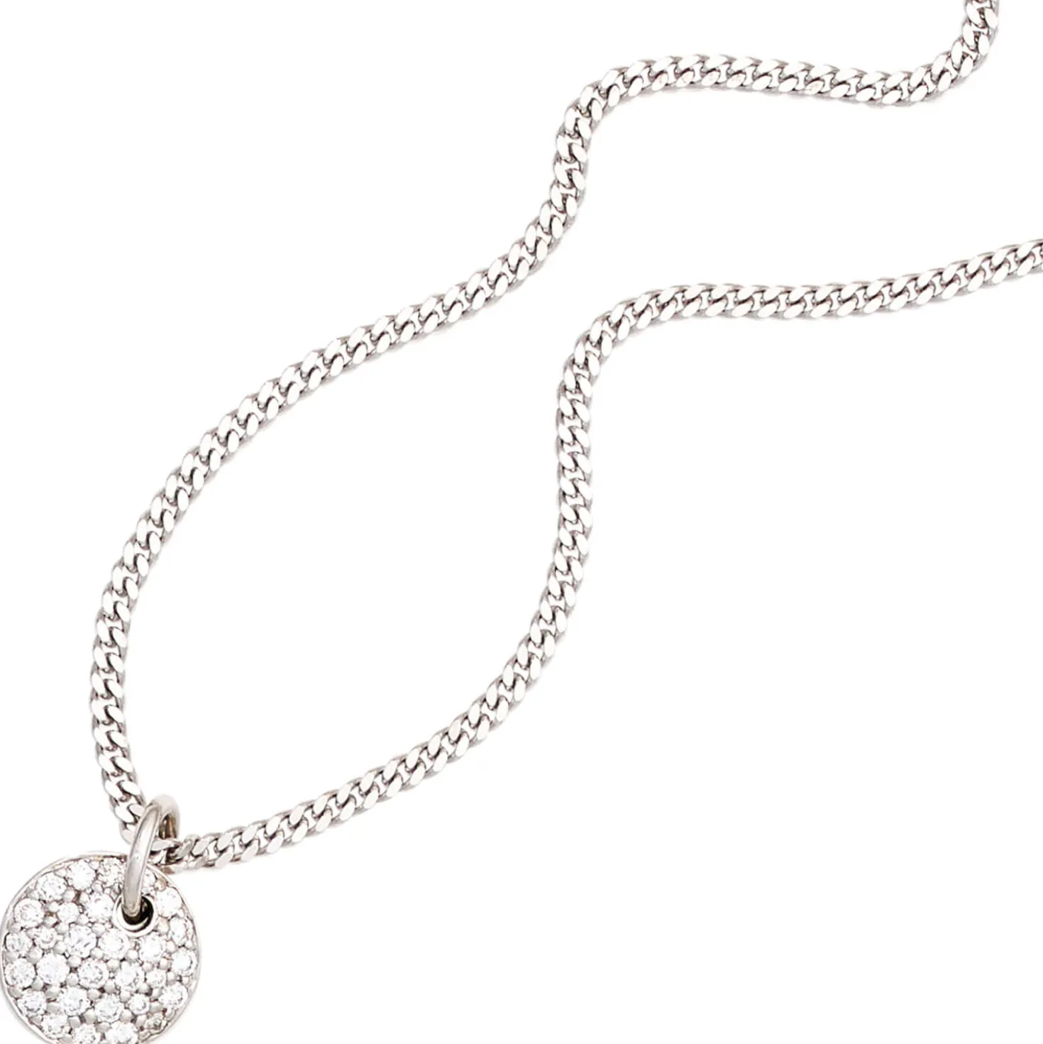 Anhänger 9,5mm mit 29 Diamanten 0.34Ct Brillanten 585 Gold Weißgold rund