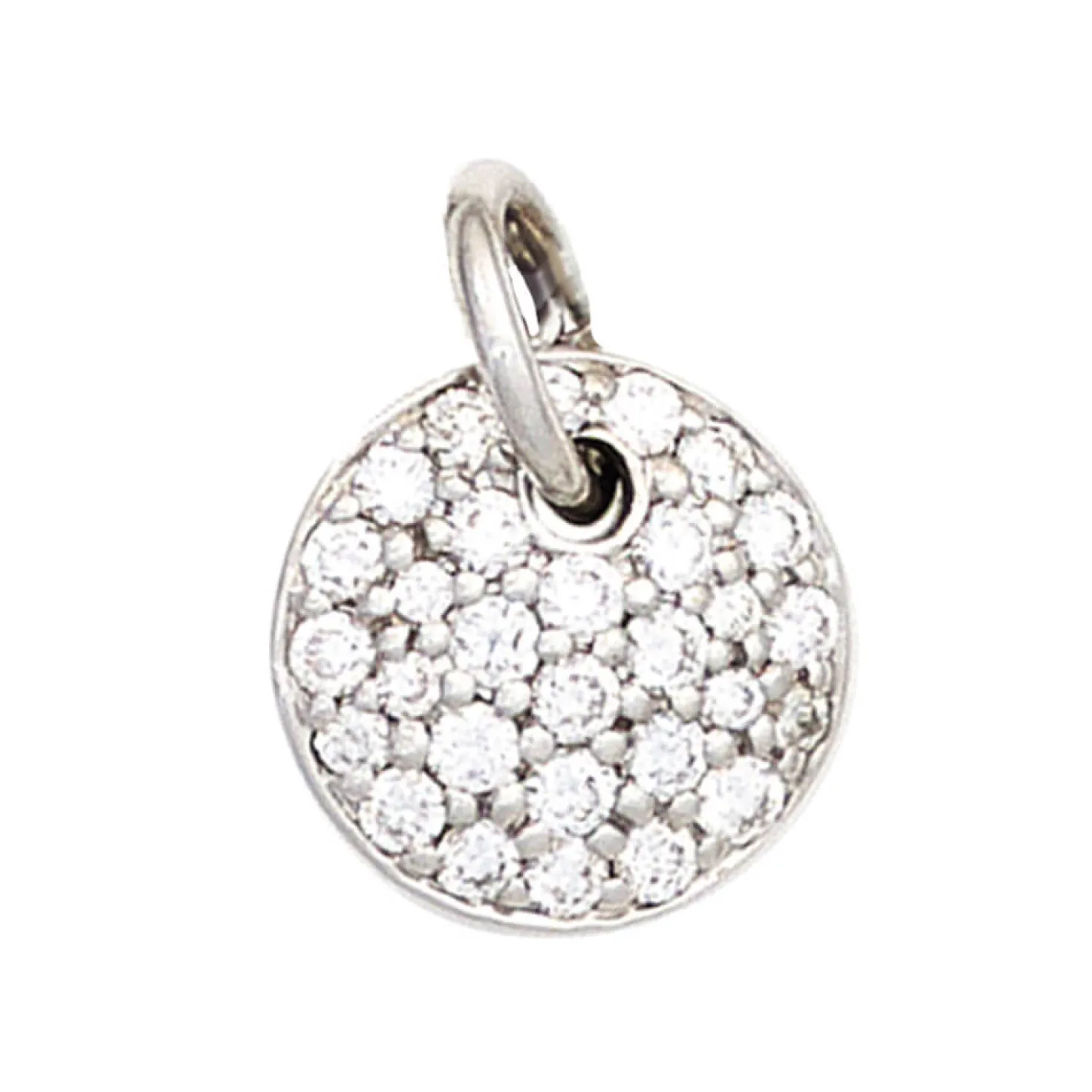 Anhänger 9,5mm mit 29 Diamanten 0.34Ct Brillanten 585 Gold Weißgold rund