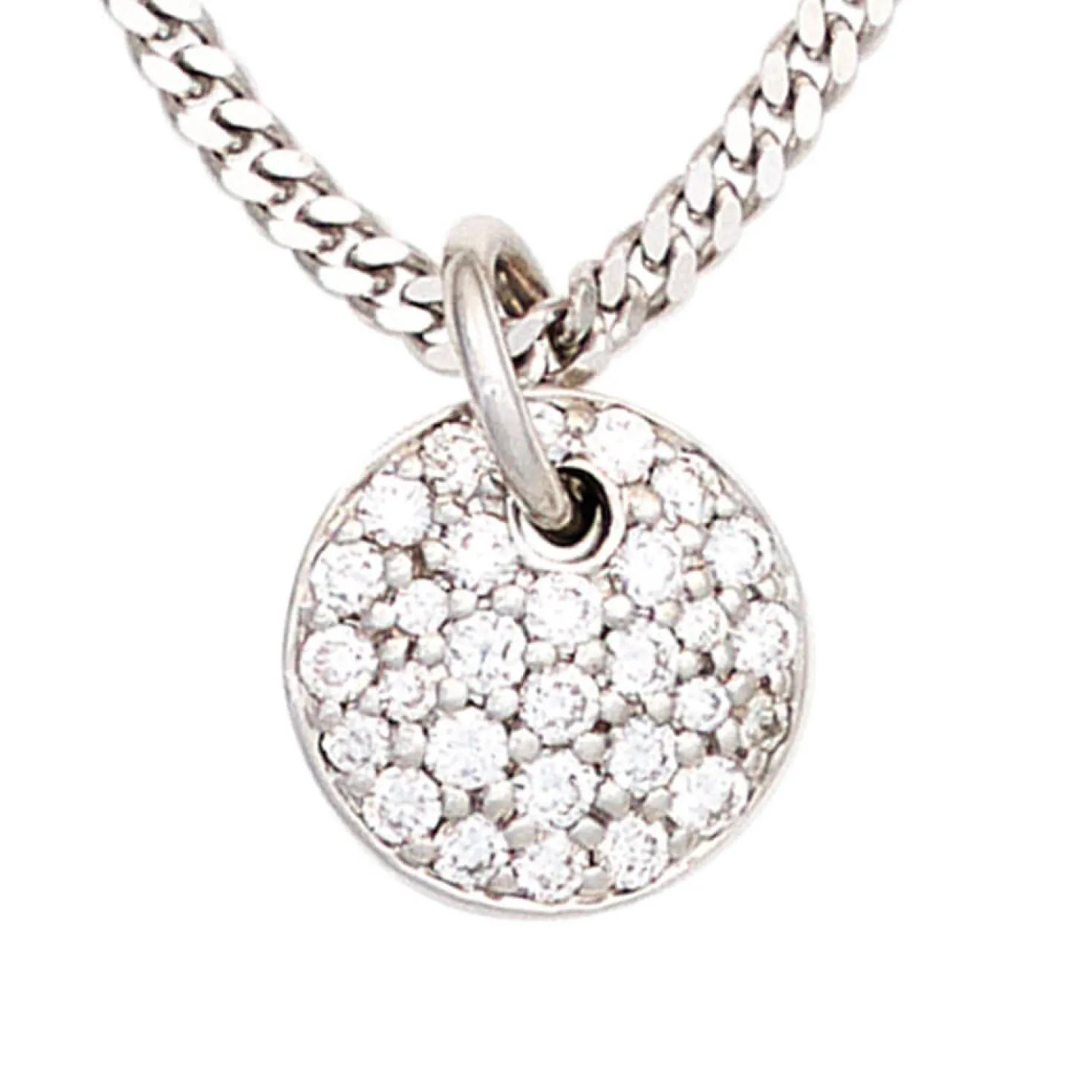 Anhänger 9,5mm mit 29 Diamanten 0.34Ct Brillanten 585 Gold Weißgold rund