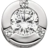 Anhänger 10mm mit 4 Zirkonia weiß 925 Silber rhodiniert Halsschmuck Damen