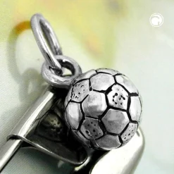 Anhänger 7mm Silberanhänger Fußball geschwärzt 925 Silber Kinder