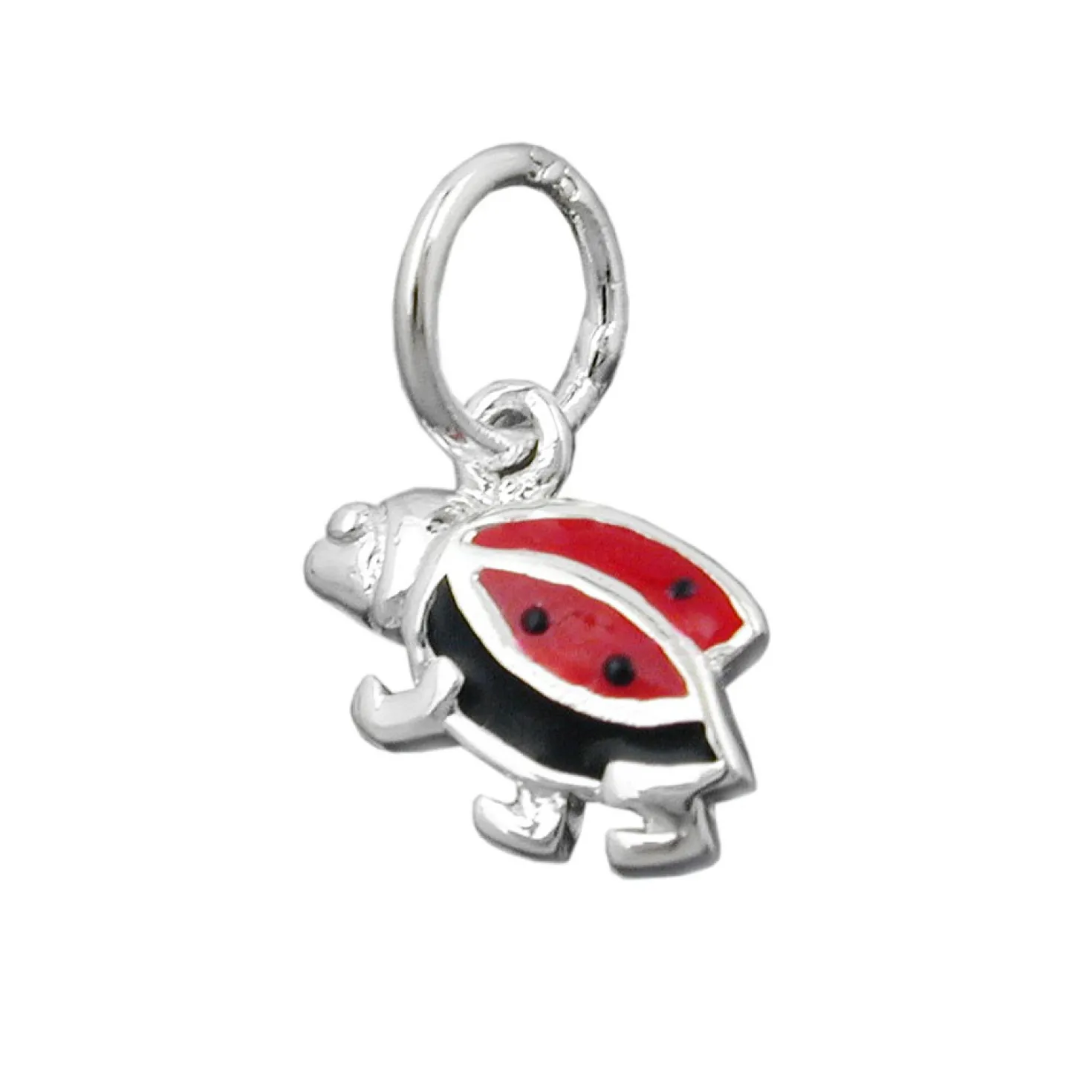 Anhänger 8mm Silberanhänger Marienkäfer schwarz rot 925 Silber Kinder