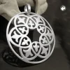 Anhänger 28mm Silberanhänger mit Muster rund mattiert 925 Silber Damen