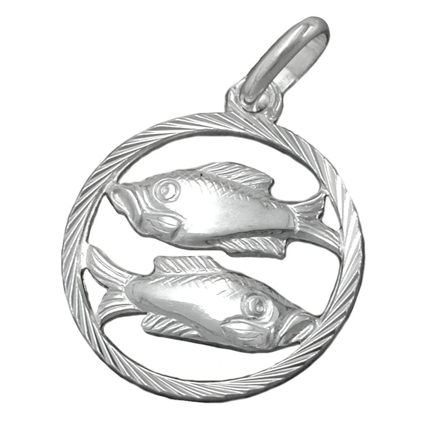 Anhänger 15mm Silberanhänger Sternzeichen Fische 925 Echtsilber für Damen