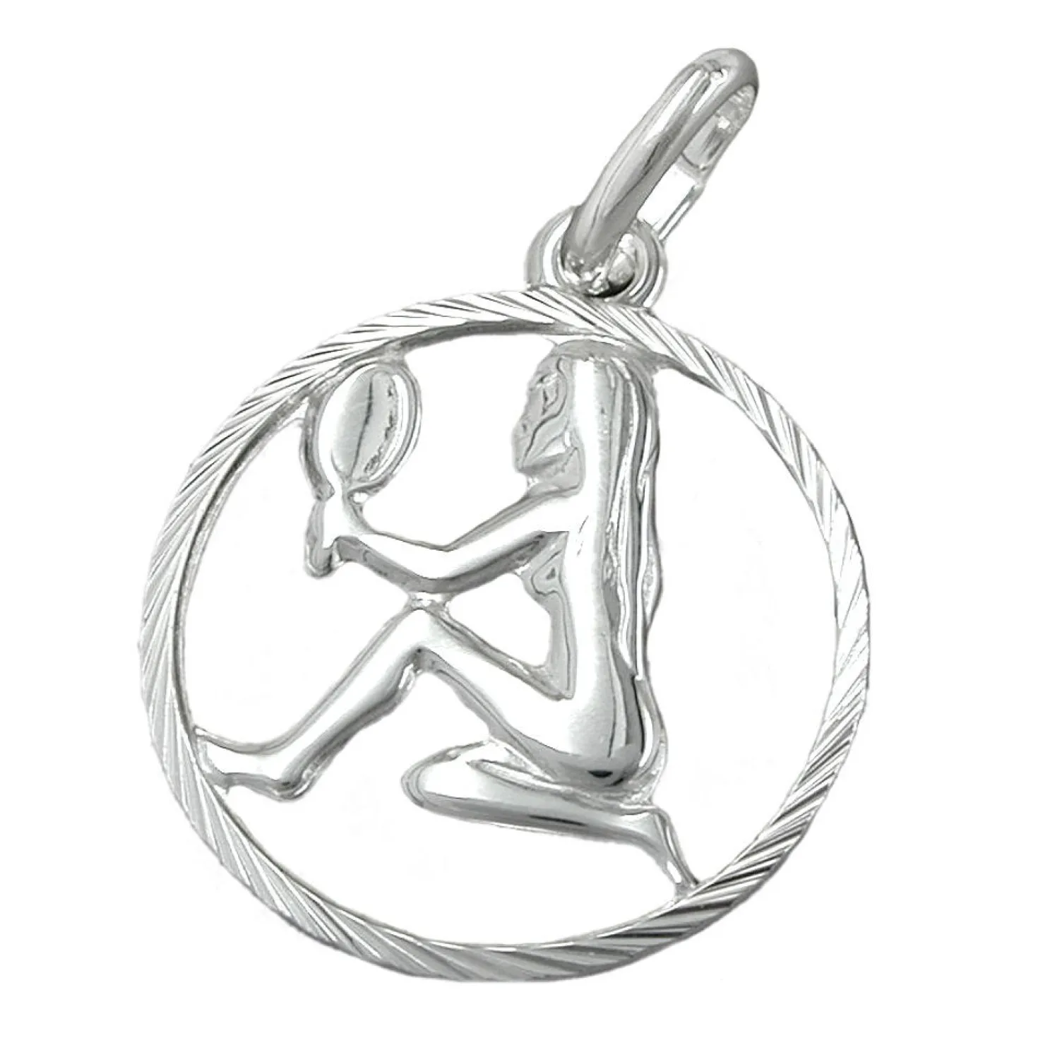 Anhänger 15mm Silberanhänger Sternzeichen Jungfrau 925 Silber Damen