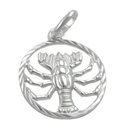 Anhänger 15mm Silberanhänger Sternzeichen Krebs 925 Echtsilber für Damen