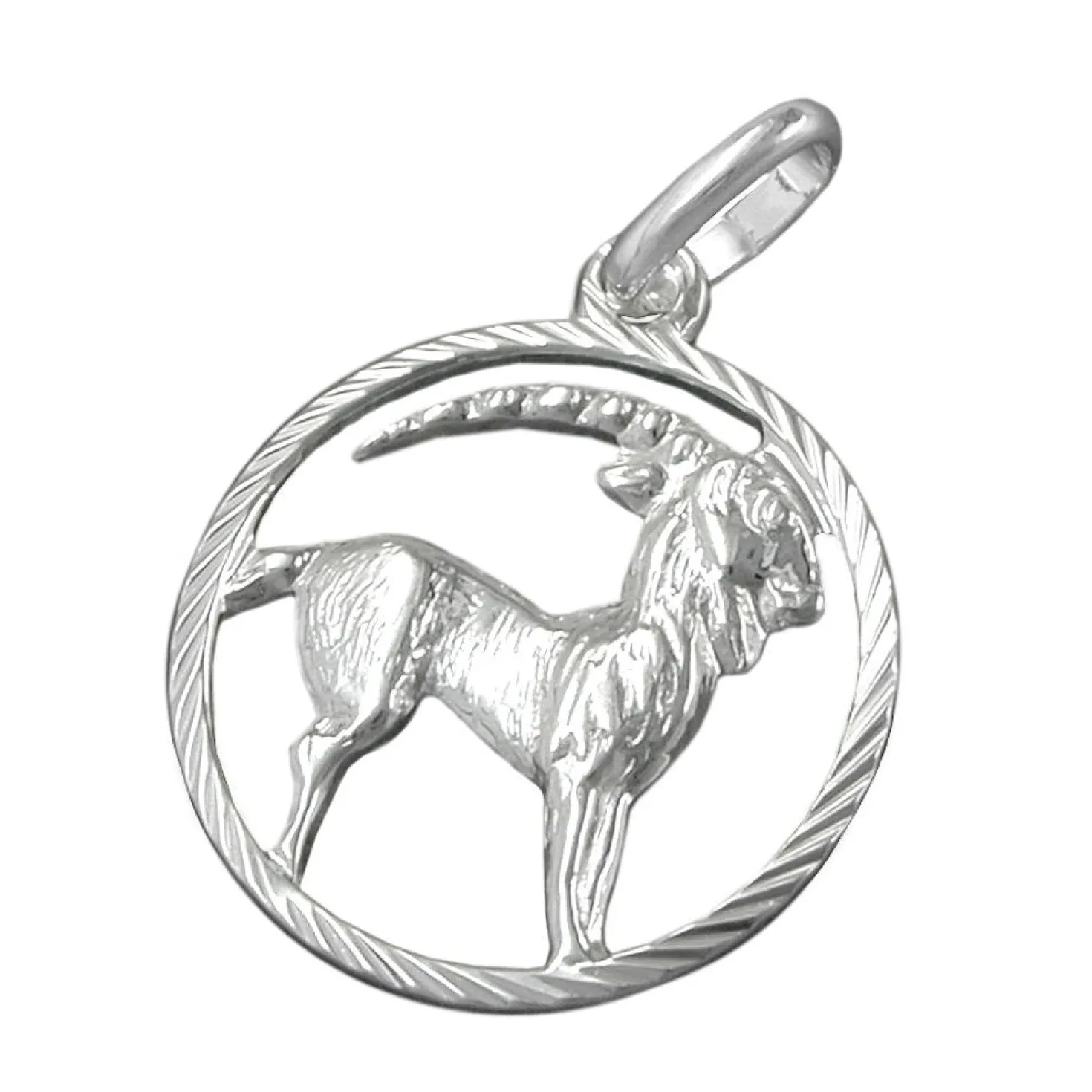 Anhänger 15mm Silberanhänger Sternzeichen Steinbock 925 Silber Damen