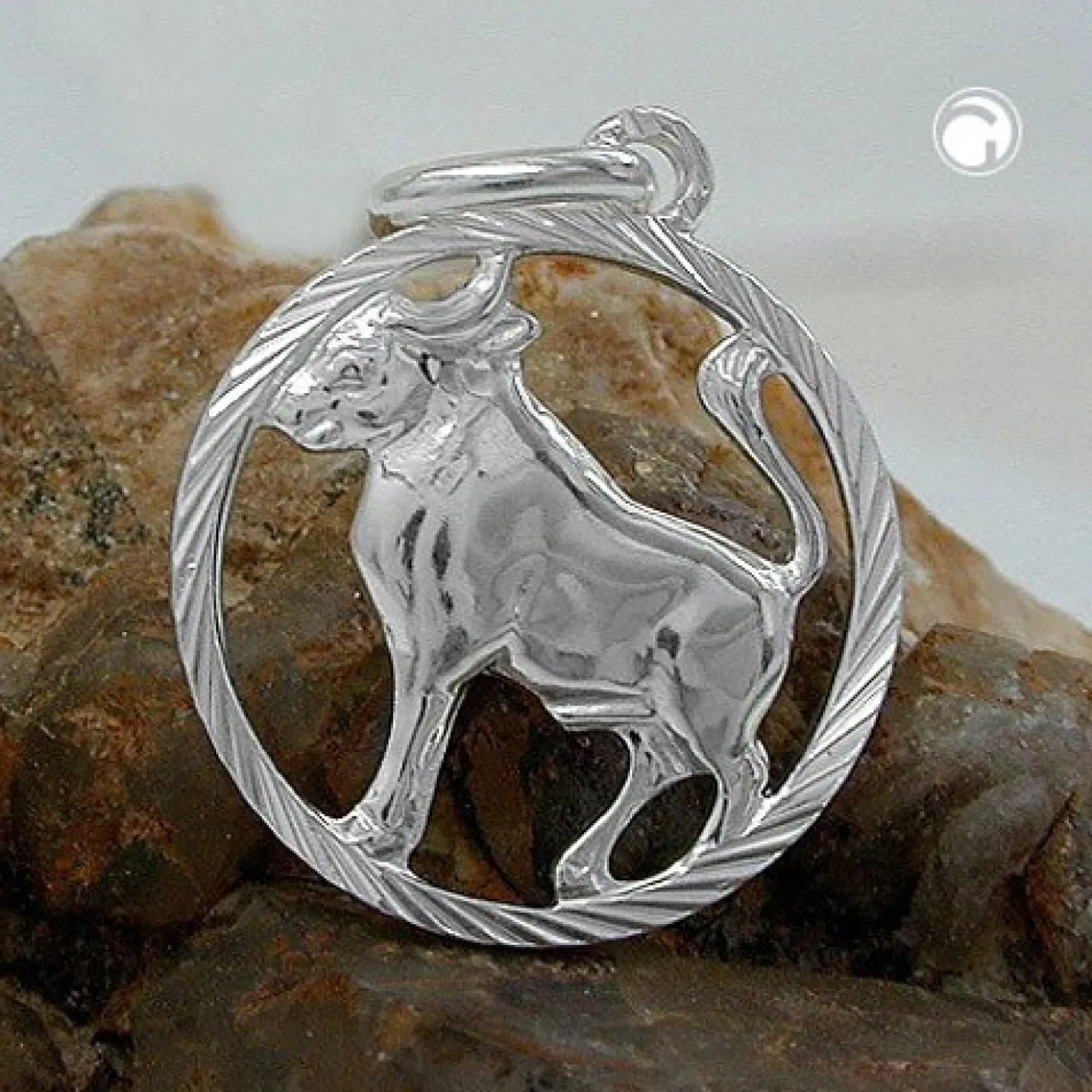 Anhänger 15mm Silberanhänger Sternzeichen Stier 925 Echtsilber für Damen