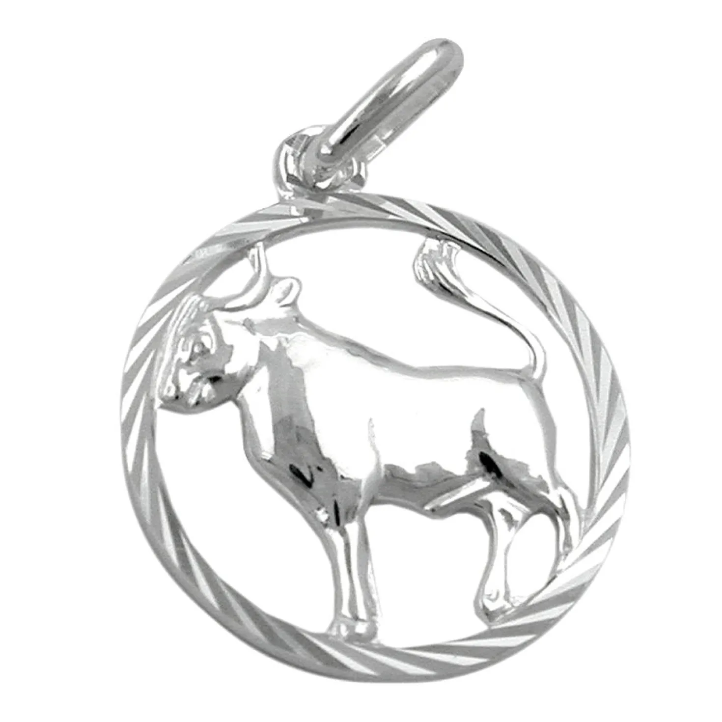 Anhänger 15mm Silberanhänger Sternzeichen Stier 925 Echtsilber für Damen