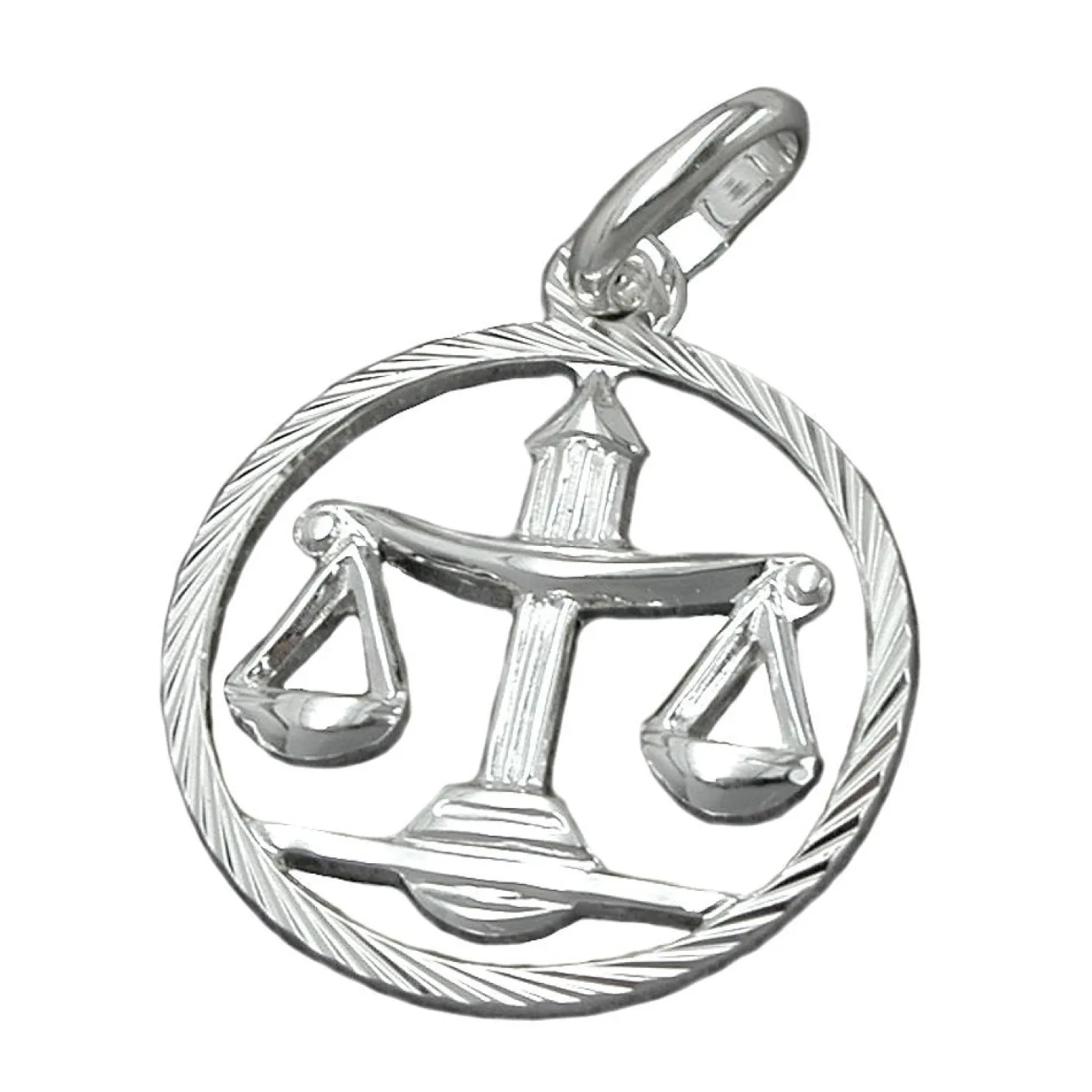 Anhänger 7mm Silberanhänger Sternzeichen Waage 925 Echtsilber für Damen