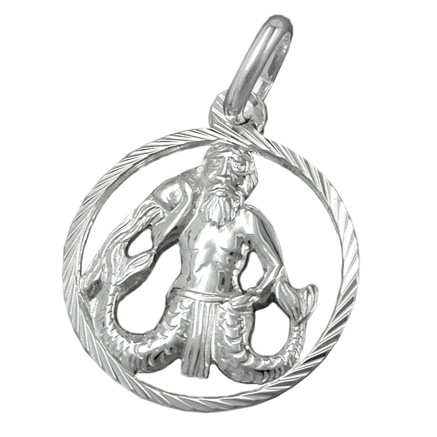 Anhänger 15mm Silberanhänger Sternzeichen Wassermann 925 Silber Damen