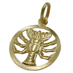 Anhänger 15mm Sternzeichen Krebs aus 375 Gold Gelbgold Goldanhänger