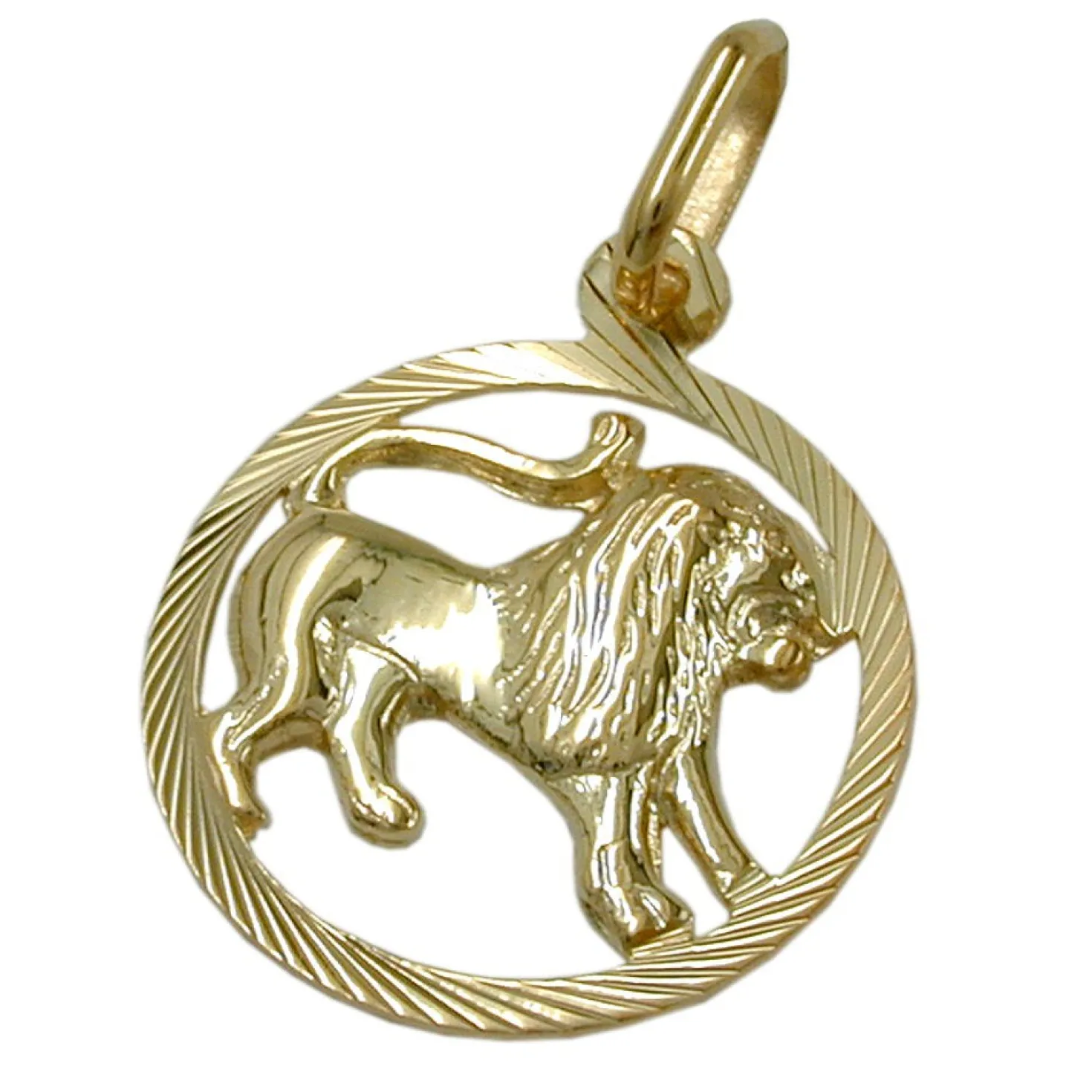 Anhänger 15mm Sternzeichen Löwe aus 375 Gold Gelbgold Goldanhänger