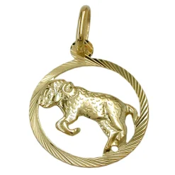 Anhänger 15mm Sternzeichen Widder aus 375 Gold Gelbgold Goldanhänger