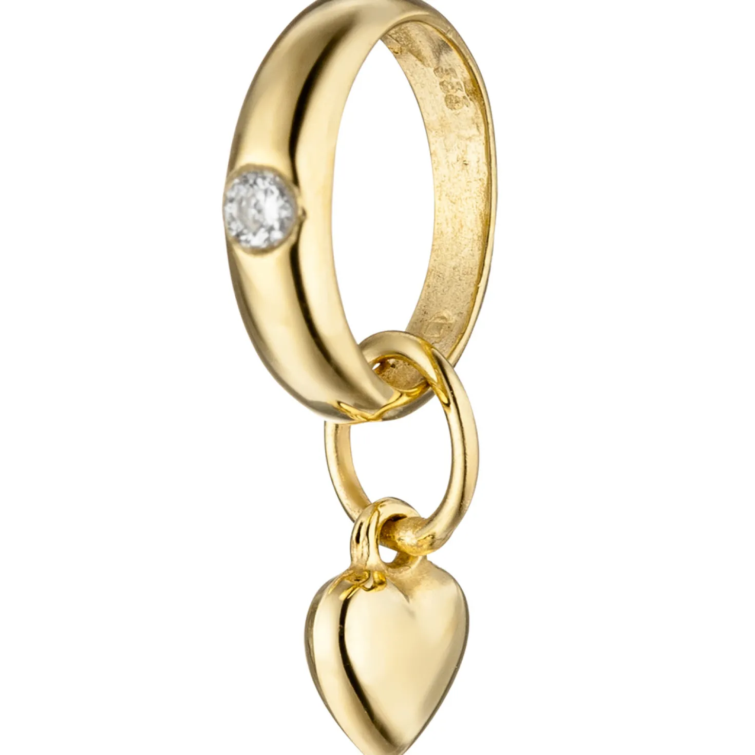 Anhänger 2,7mm Taufanhänger Taufring mit Herzchen Zirkonia 333 Gold Gelbgold