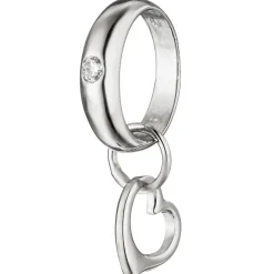 Anhänger 3,1mm Taufanhänger Taufring mit Herz Herzchen weiße Zirkonia 925 Silber