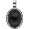 Anhänger Mondstein-Imitation schwarz mit Wölbung 38 Zirkonia 925 Silber