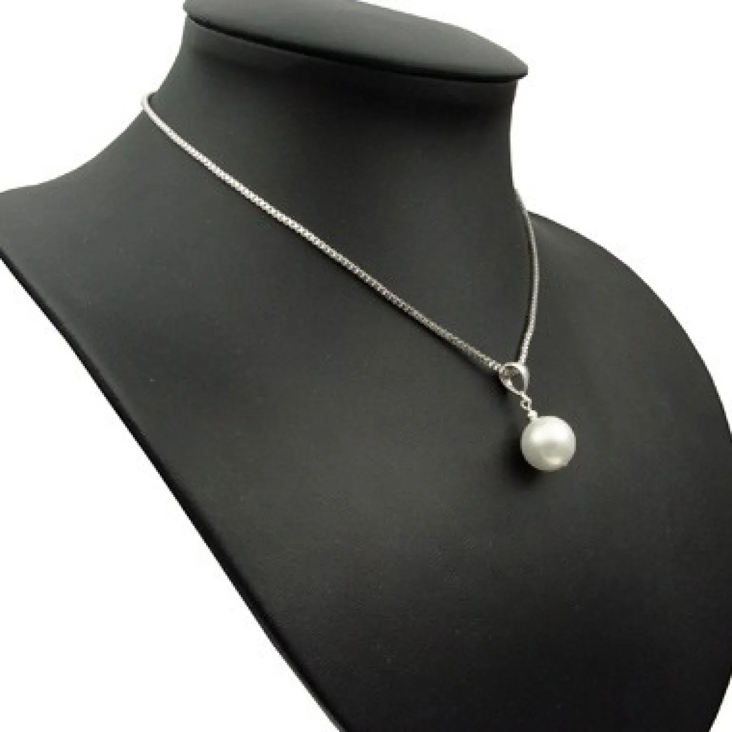 Anhänger, Muschelkernperle & 925er Silber, creme weiß, Ø 14mm