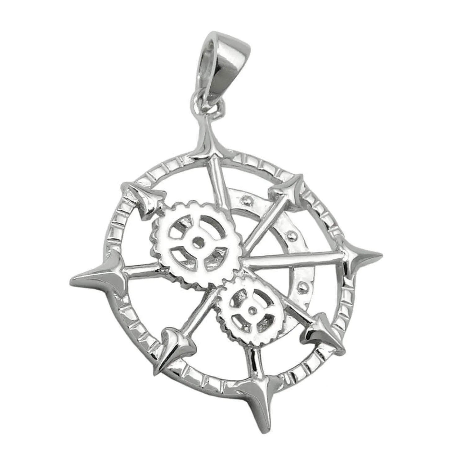 Anhänger nautisches Messgerät Seefahrt Navigation 22mm 925 Silber rhodiniert