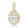 Anhänger Oval aus 750 Gold Gelbgold 18 Diamanten 0,35ct TW-SI 12,6x6,6mm mit Öse