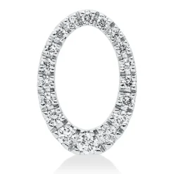 Anhänger Oval aus 585 Gold Weißgold 18 Brillanten 0,36ct W-SI 16,2x11mm