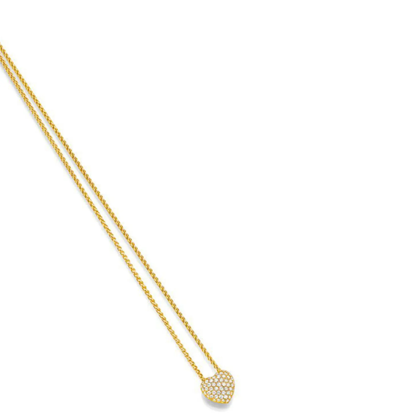 Anhänger Pavé Herz mit weißen Diamanten 0.70 ct 750 Gold Gelbgold