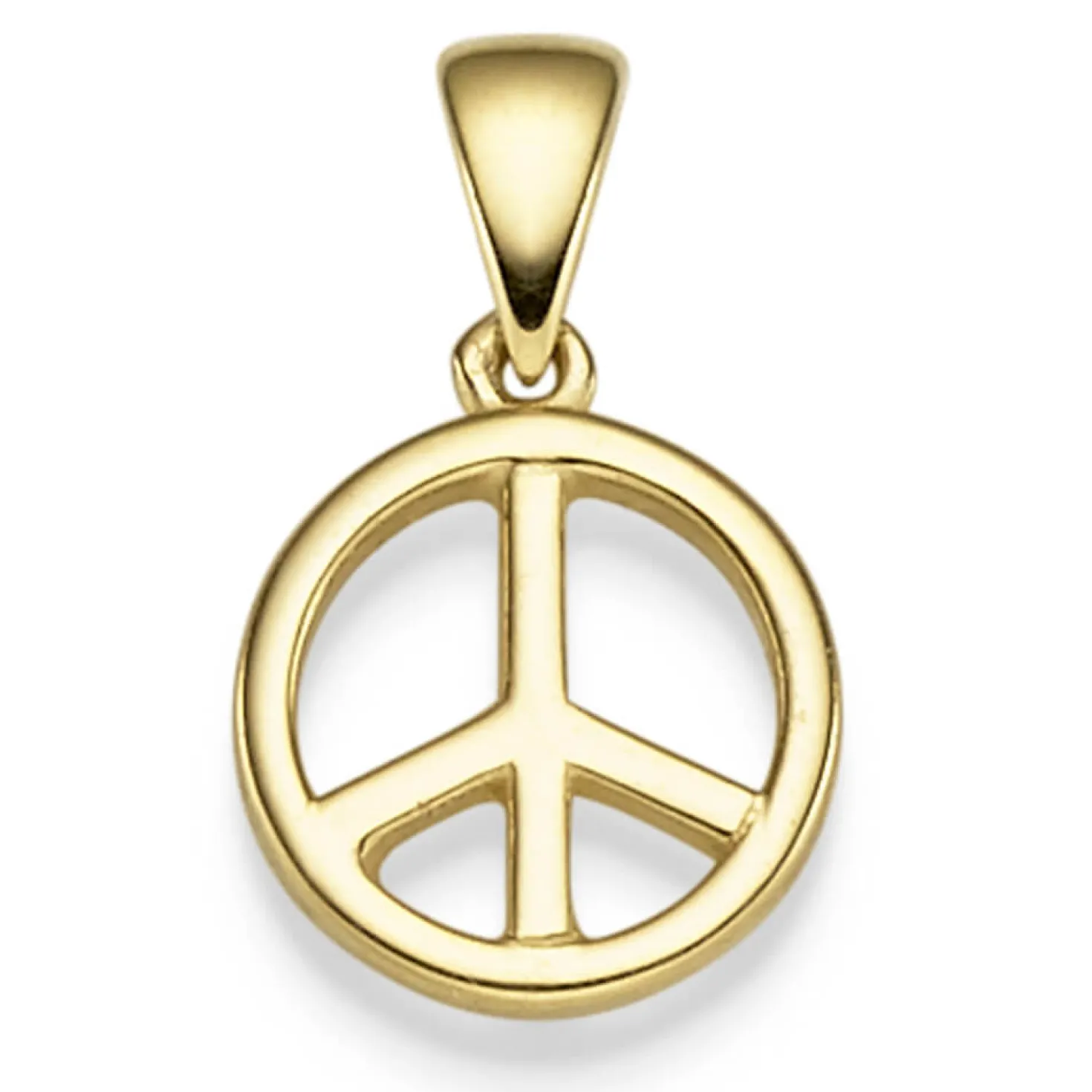 Anhänger Peace Frieden 16,5x10mm aus 585 Gold Gelbgold glänzend