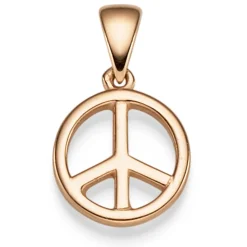 Anhänger Peace Frieden 16,5x10mm aus 585 Gold Rotgold glänzend