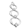 Anhänger 3 Ringe übereinander 32x13mm Zirkonia 925 Silber Halsschmuck