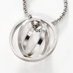 Anhänger, 3 Ringe, Kreise, Durchmesser 19,9mm, 950 Platin, für Damen