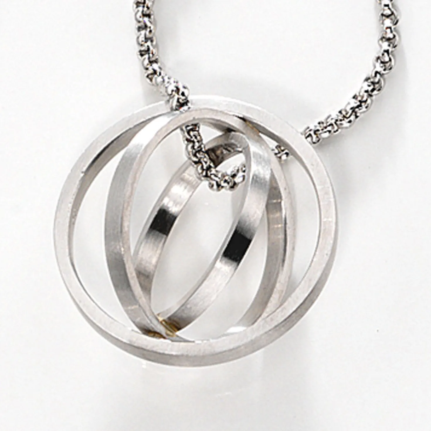 Anhänger, 3 Ringe, Kreise, Durchmesser 19,9mm, 950 Platin, für Damen