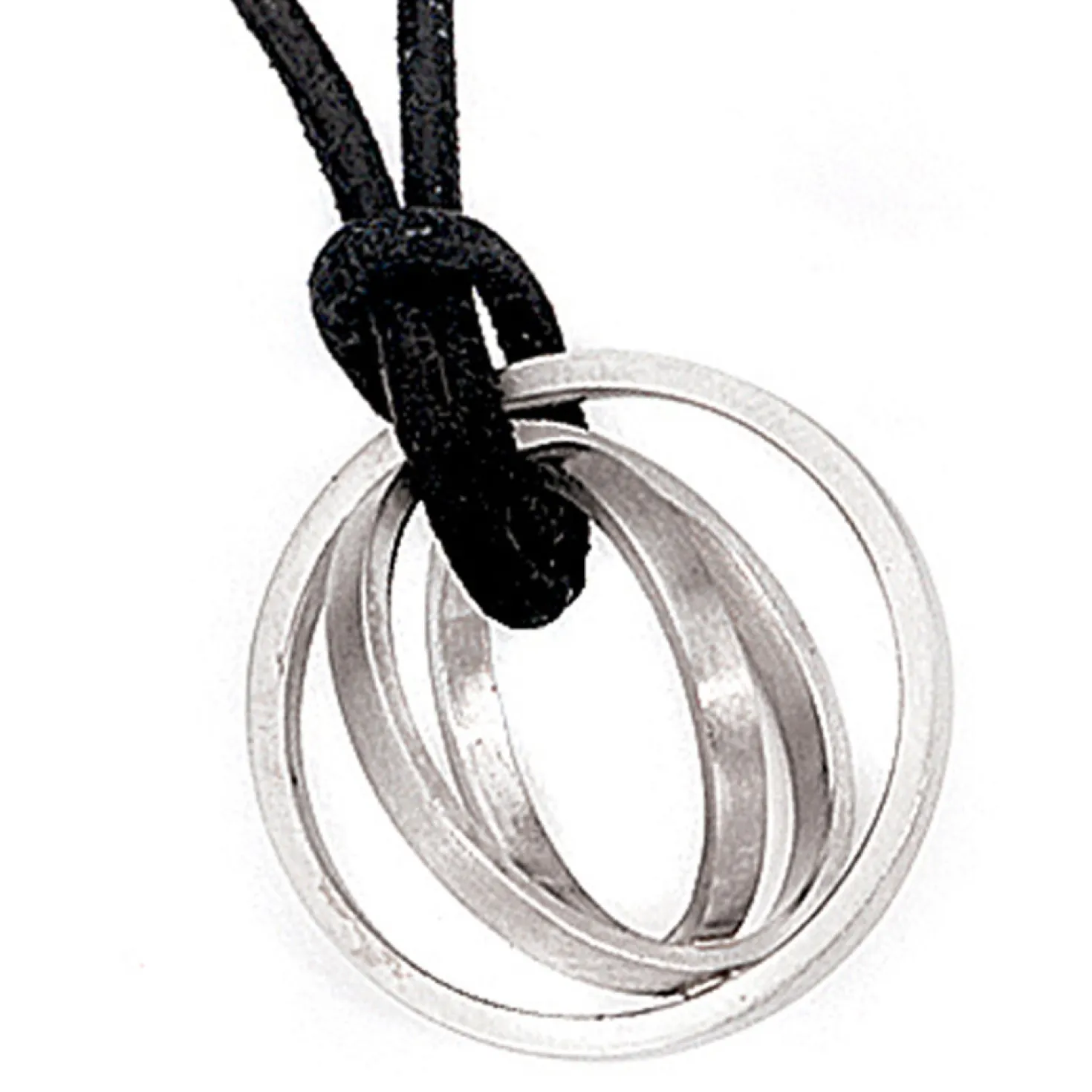 Anhänger, 3 Ringe, Kreise, Durchmesser 19,9mm, 950 Platin, für Damen