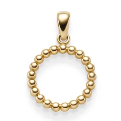 Anhänger Ring Kreis aus Kügelchen 585 Gold Gelbgold 19,5x13mm schlicht glänzend