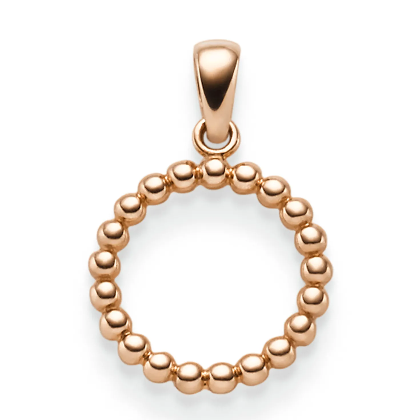 Anhänger Ring Kreis aus Kügelchen 585 Gold Rotgold 19,5x13mm schlicht glänzend