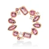 Anhänger 750 Rotgold 12 Turmaline 2,7ct pink 5 Brillanten 0,1ct TW-SI 22,4x22,4mm