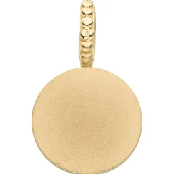 Anhänger rund aus 375 Gold Gelbgold mit Chalcedon rosa 21,7x13mm