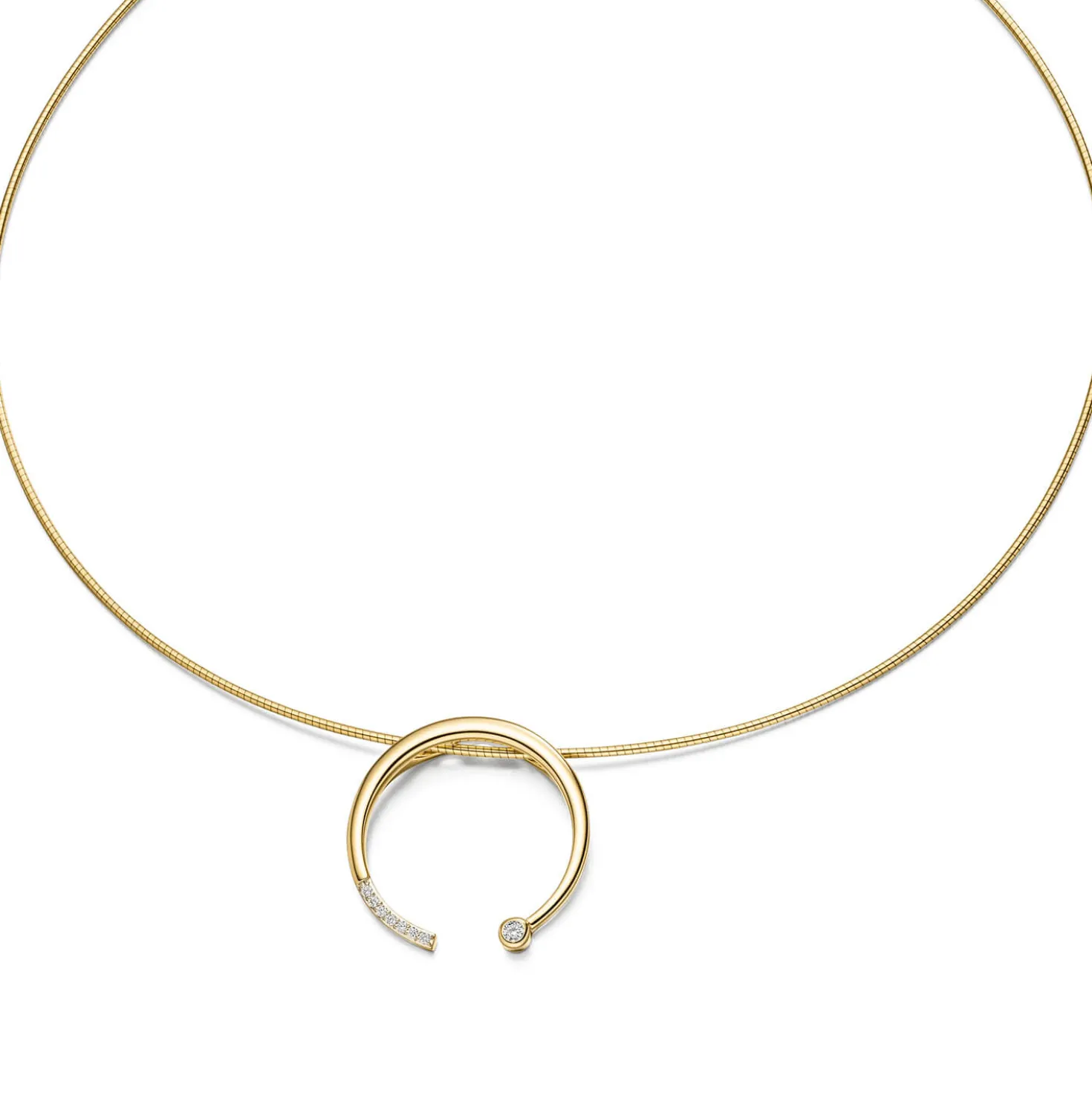 Anhänger rund Ø 26,9mm aus 585 Gold Gelbgold mit 8 Diamanten Brillanten W-Si