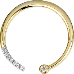 Anhänger rund Ø 26,9mm aus 585 Gold Gelbgold mit 8 Diamanten Brillanten W-Si