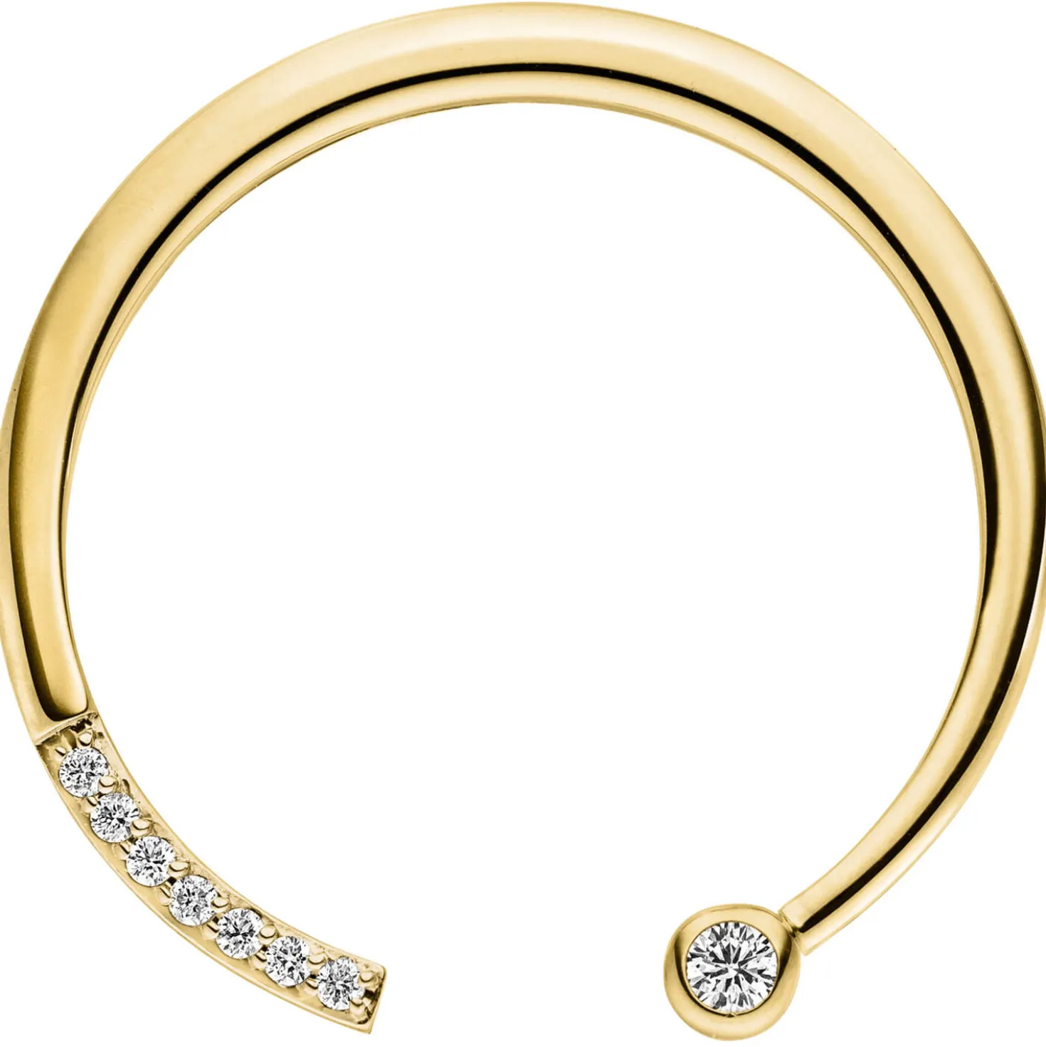 Anhänger rund Ø 26,9mm aus 585 Gold Gelbgold mit 8 Diamanten Brillanten W-Si