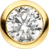 Anhänger rund 6,5mm mit Zirkonia weiß 925 Silber vergoldet Halsschmuck Damen