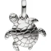 Anhänger Schildkröte aus 925 Silber rhodiniert glänzend 12x10,7mm Halsschmuck