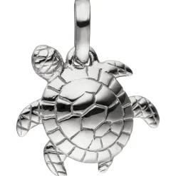 Anhänger Schildkröte aus 925 Silber rhodiniert glänzend 12x10,7mm Halsschmuck