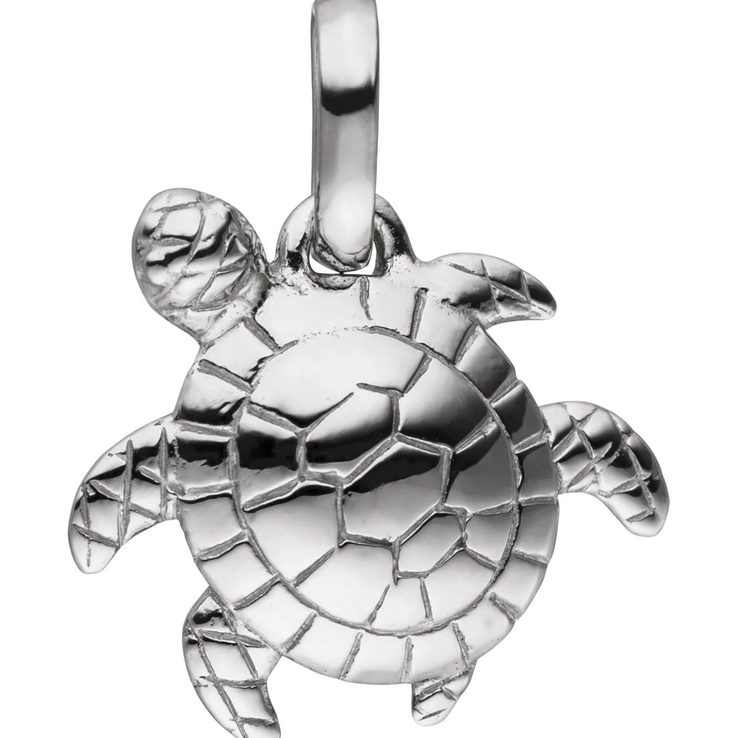 Anhänger Schildkröte aus 925 Silber rhodiniert glänzend 12x10,7mm Halsschmuck
