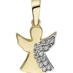 Anhänger Schutzengel Engel Silhouette 15 Zirkonia 333 Gold Gelbgold 13,2x9,6mm