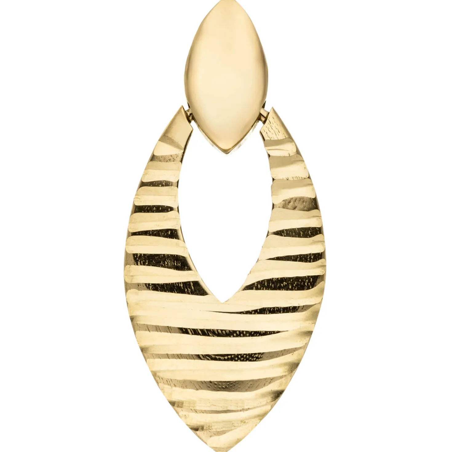Anhänger spitzoval aus 333 Gold Gelbgold diamantiert 21,1x9,2mm
