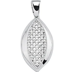 Anhänger spitzoval 26,1x14,1mm aus 925 Silber rhodiniert mit 39 Zirkonia weiß