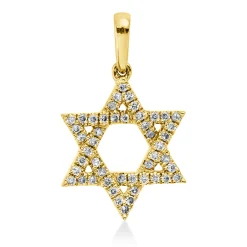 Anhänger Stern aus 750 Gelbgold 48 Brillanten 0,12ct I-PI 16,6x10,2mm mit Öse