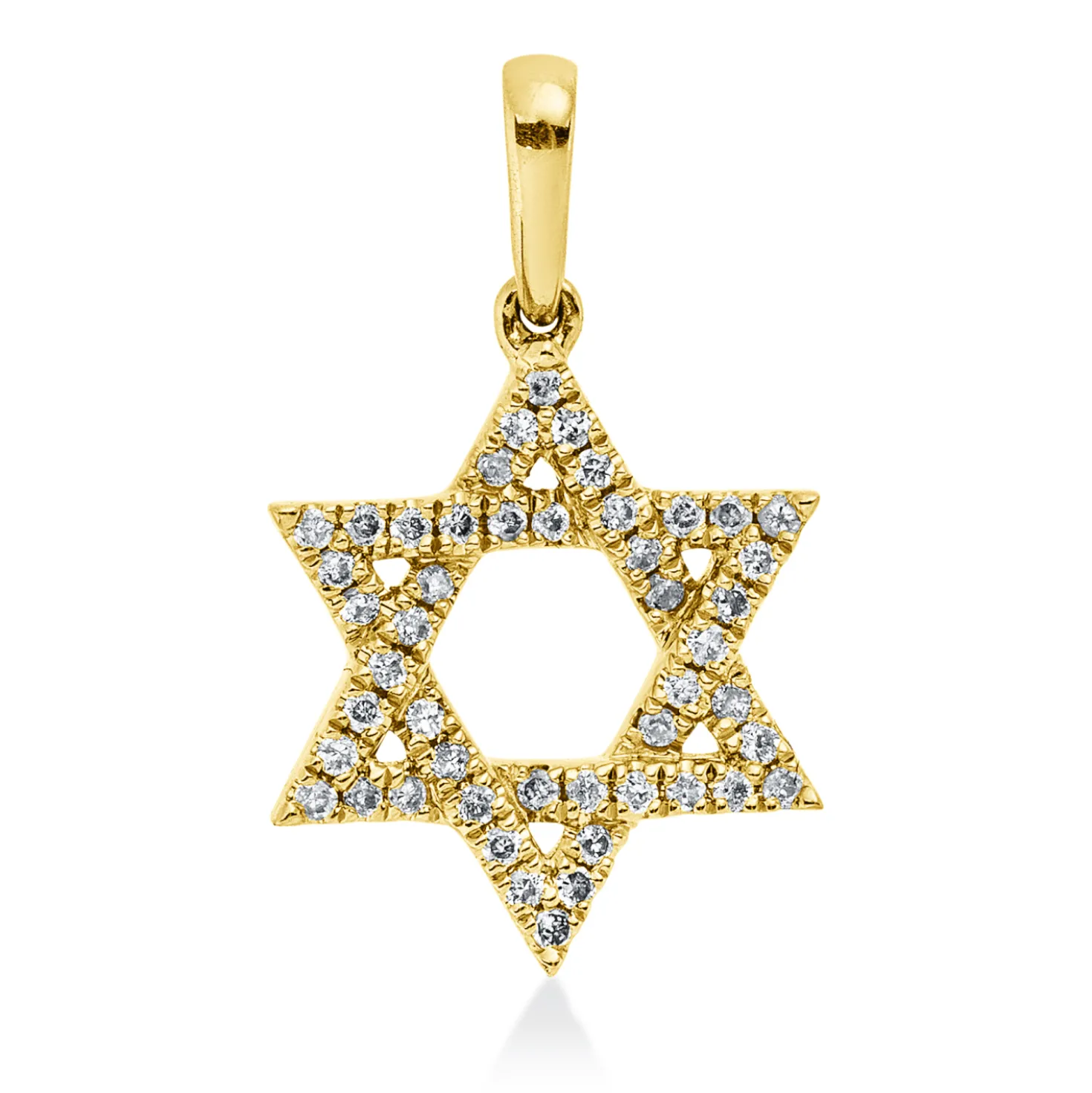 Anhänger Stern aus 750 Gelbgold 48 Brillanten 0,12ct I-PI 16,6x10,2mm mit Öse