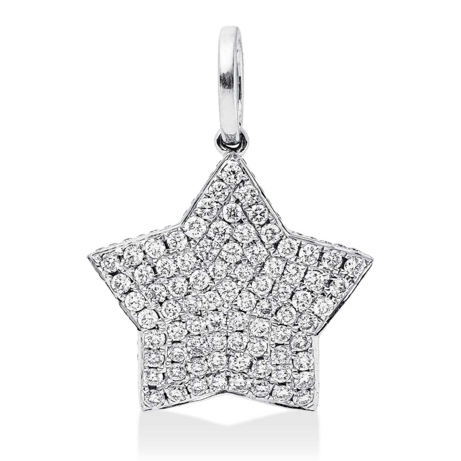 Anhänger Stern aus 750 Weißgold 80 Brillanten 0,82ct TW-VSI/SI 26,5x19mm mit Öse