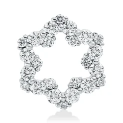 Anhänger Stern aus 585 Weißgold 24 Brillanten 1,01ct W-SI 15,8x14,2mm